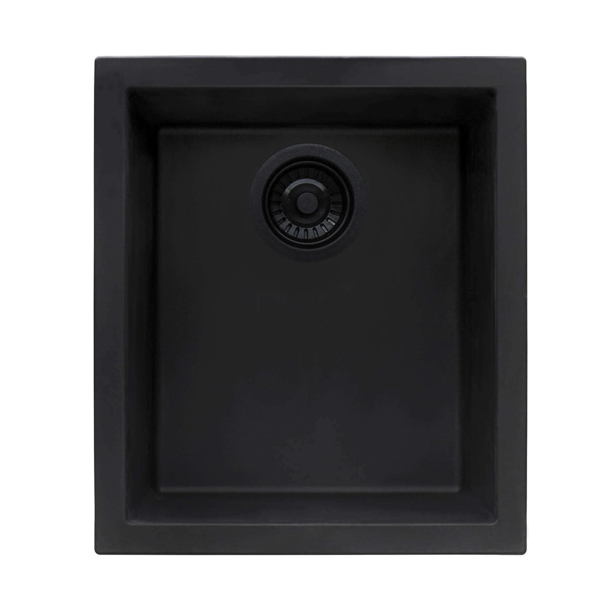 Ruvati 15 x 17 inch Granite Composite Undermount Single Bowl Wet Bar Prep Sink - Midnight Black - RVG2016BK