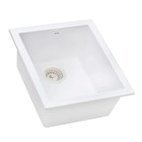 Ruvati 15 x 17 inch Granite Composite Undermount Single Bowl Wet Bar Prep Sink - Arctic White - RVG2016WH