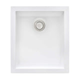 Ruvati 15 x 17 inch Granite Composite Undermount Single Bowl Wet Bar Prep Sink - Arctic White - RVG2016WH