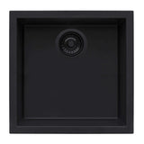 Ruvati 17 x 17 inch Granite Composite Undermount Single Bowl Wet Bar Prep Sink - Midnight Black - RVG2018BK
