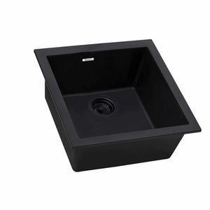 Ruvati 17 x 17 inch Granite Composite Undermount Single Bowl Wet Bar Prep Sink - Midnight Black - RVG2018BK