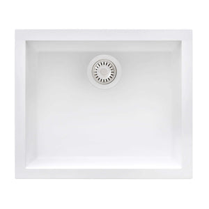 Ruvati 21 x 17 inch Granite Composite Undermount Single Bowl Wet Bar Prep Sink - Arctic White - RVG2022WH