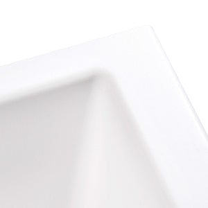 Ruvati 30 x 18 inch Granite Composite Undermount Single Bowl Kitchen Sink - Arctic White - RVG2030WH