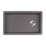 Ruvati 32 x 19 inch epiGranite Undermount Granite Composite Single Bowl Kitchen Sink - Silver Gray - RVG2033GR