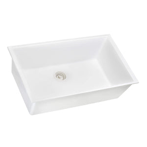 Ruvati 32 x 19 inch Granite Composite Undermount Single Bowl Kitchen Sink - Arctic White - RVG2080WH