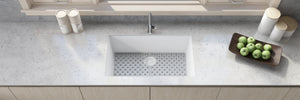 Ruvati 32 x 19 inch Granite Composite Undermount Single Bowl Kitchen Sink - Arctic White - RVG2080WH