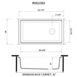Ruvati 33-inch Undermount Workstation Granite Composite Kitchen Sink Matte Black - RVG2302BK