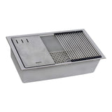 Ruvati 33-inch Undermount Workstation Granite Composite Kitchen Sink Silver Gray - RVG2302GR