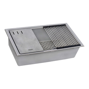 Ruvati 33-inch Undermount Workstation Granite Composite Kitchen Sink Silver Gray - RVG2302GR
