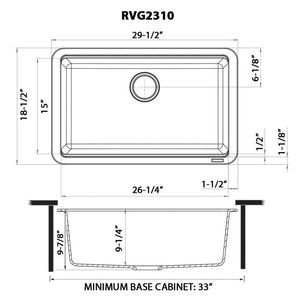 Ruvati 30-inch Granite Composite Workstation White Dual Mount Kitchen Sink - RVG2310WH