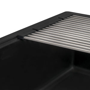 Ruvati 33-inch epiRock Workstation Charcoal Black Undermount Kitchen Sink - RVG2325CK