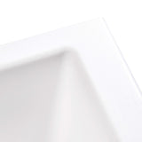 Ruvati 33 x 19 inch Granite Composite Undermount Double Bowl Low Divide Kitchen Sink - Arctic White - RVG2385WH