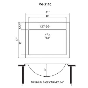 Ruvati 21 x 17 inch Brushed Gold Drop-in Topmount Bathroom Sink Polished Brass Stainless Steel - RVH5110GG