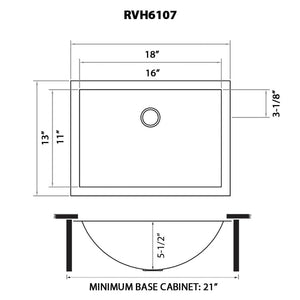 Ruvati 16 x 11 inch Gunmetal Black Undermount Bathroom Sink Stainless Steel - RVH6107BL