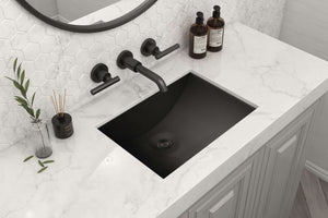 Ruvati 16 x 11 inch Gunmetal Black Undermount Bathroom Sink Stainless Steel - RVH6107BL
