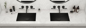 Ruvati 16 x 11 inch Gunmetal Black Undermount Bathroom Sink Stainless Steel - RVH6107BL