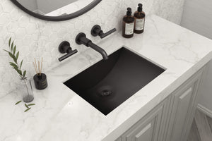Ruvati 18 x 12 inch Gunmetal Black Stainless Steel Rectangular Bathroom Sink Undermount - RVH6110BL