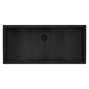 Ruvati 30 x 14 inch Gunmetal Black Stainless Steel Rectangular Bathroom Sink Undermount - RVH6120BL