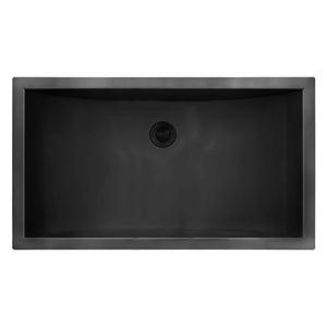 Ruvati 34 x 14 inch Gunmetal Black Stainless Steel Rectangular Bathroom Sink Undermount - RVH6134BL