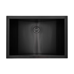 Ruvati 20 x 14 inch Semi-Recessed Drop-in Topmount Gunmetal Black Stainless Steel Rectangular Bathroom Sink - RVH6211BL