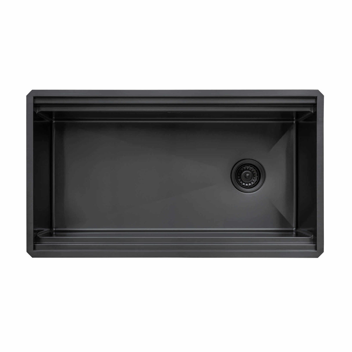 Ruvati 33-inch Gunmetal Black Stainless Steel Workstation Two-Tiered Ledge Kitchen Sink Undermount - RVH6222BL