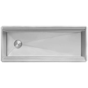 Ruvati 45-inch Workstation Two-Tiered Double Ledge Kitchen Sink Undermount 16 Gauge Stainless Steel - RVH6333ST