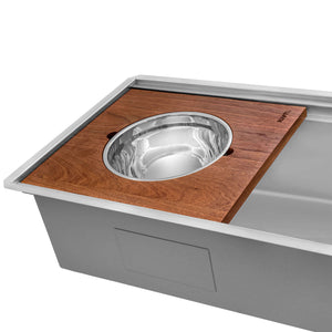 Ruvati 45-inch Workstation Two-Tiered Double Ledge Kitchen Sink Undermount 16 Gauge Stainless Steel - RVH6333ST