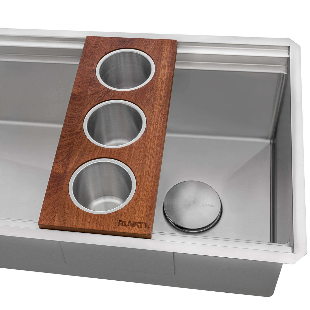 Ruvati 45-inch Workstation Two-Tiered Double Ledge Kitchen Sink Undermount 16 Gauge Stainless Steel - RVH6333ST