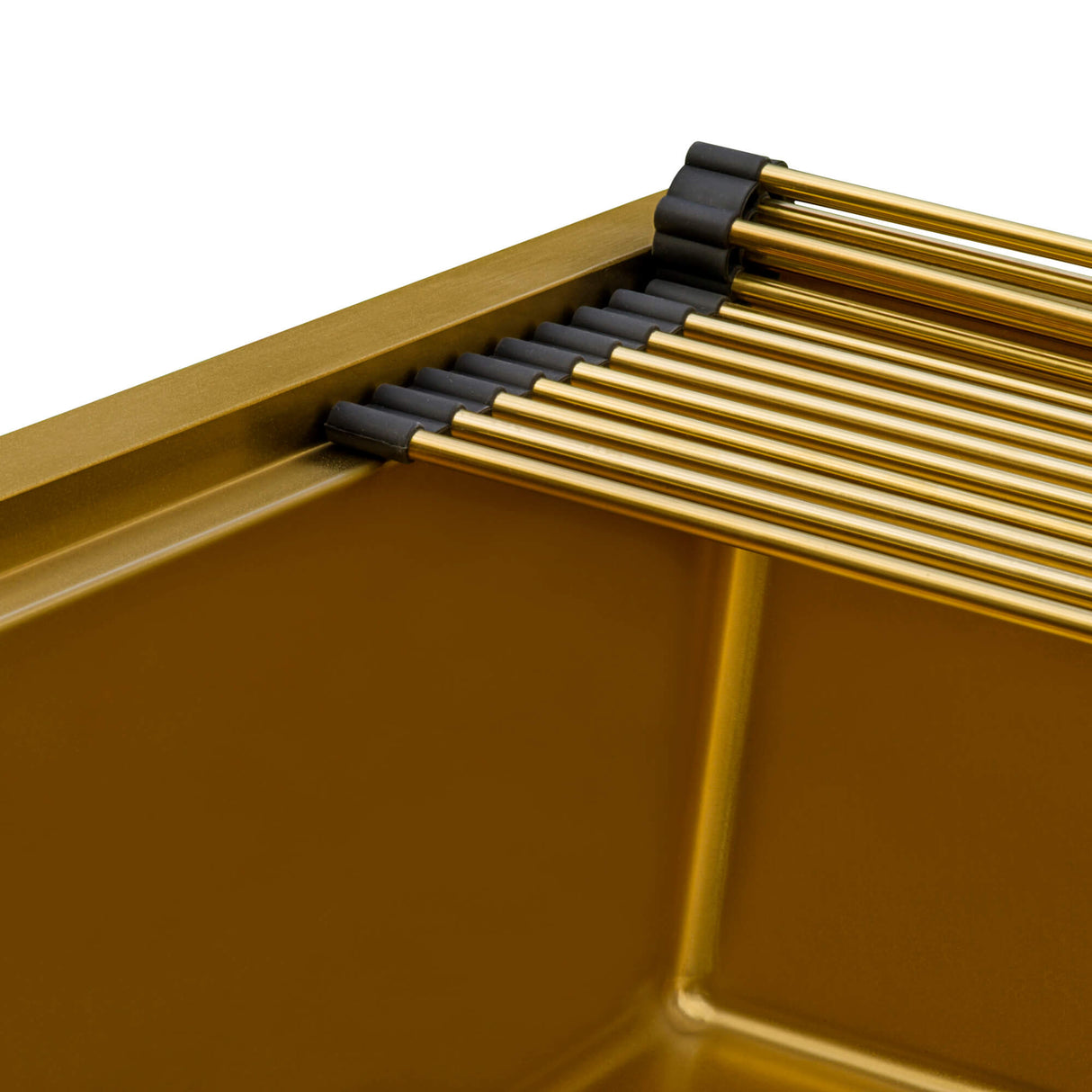 Ruvati 27 inch Polished Brass Matte Gold Workstation Undermount Kitchen Sink Single Bowl - RVH6527GG