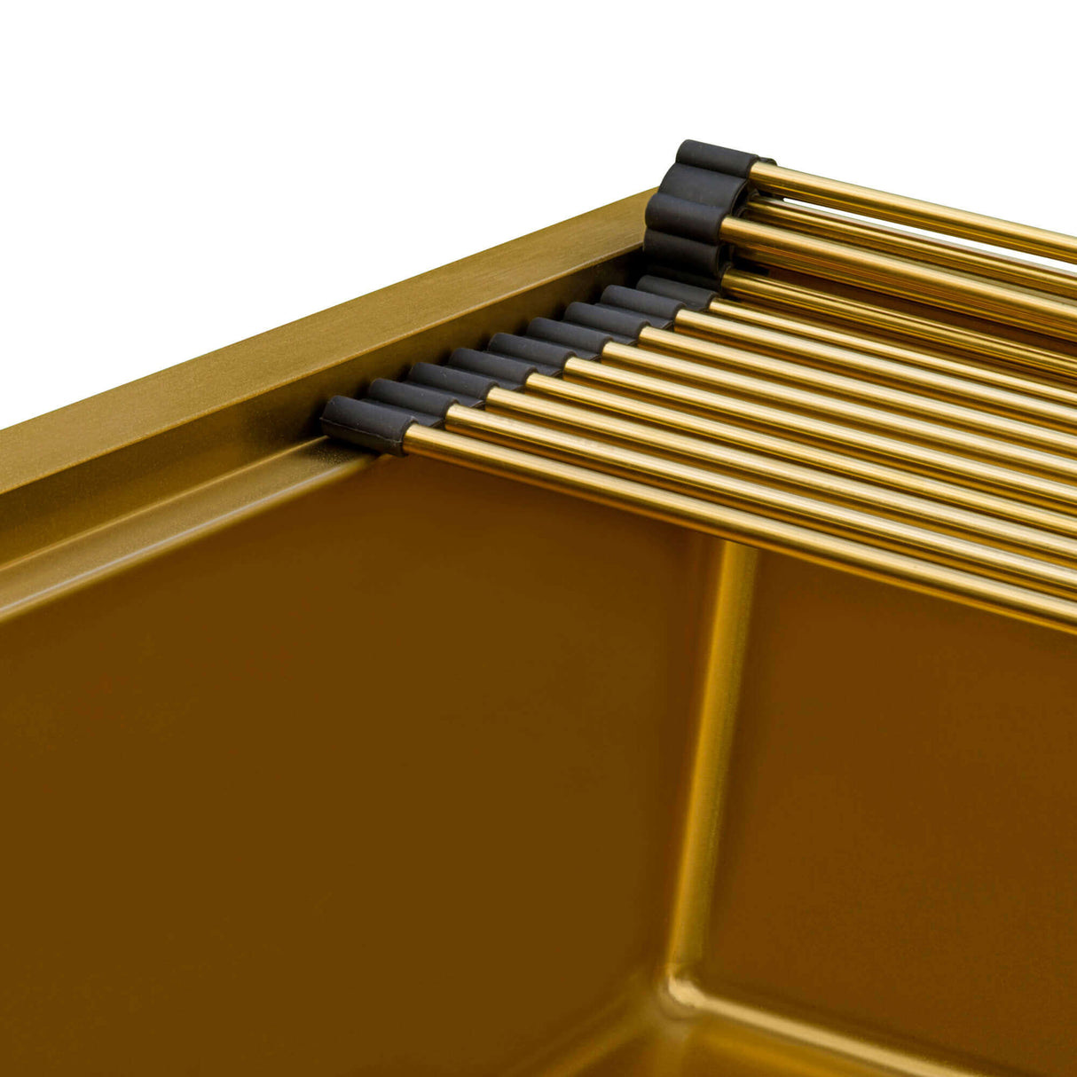 Ruvati 30-inch Polished Brass Matte Gold Workstation Undermount Kitchen Sink Single Bowl - RVH6530GG
