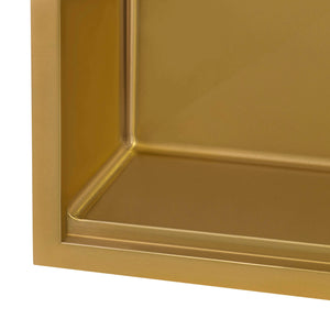 Ruvati 30-inch Polished Brass Matte Gold Workstation Undermount Kitchen Sink Single Bowl - RVH6530GG