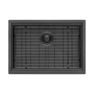 Ruvati 33 inch Gunmetal Black Stainless Steel Workstation Undermount Kitchen Sink Single Bowl - RVH6533BL