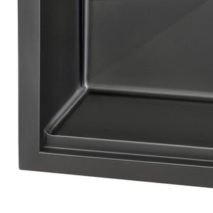 Ruvati 33 inch Gunmetal Black Stainless Steel Workstation Undermount Kitchen Sink Single Bowl - RVH6533BL