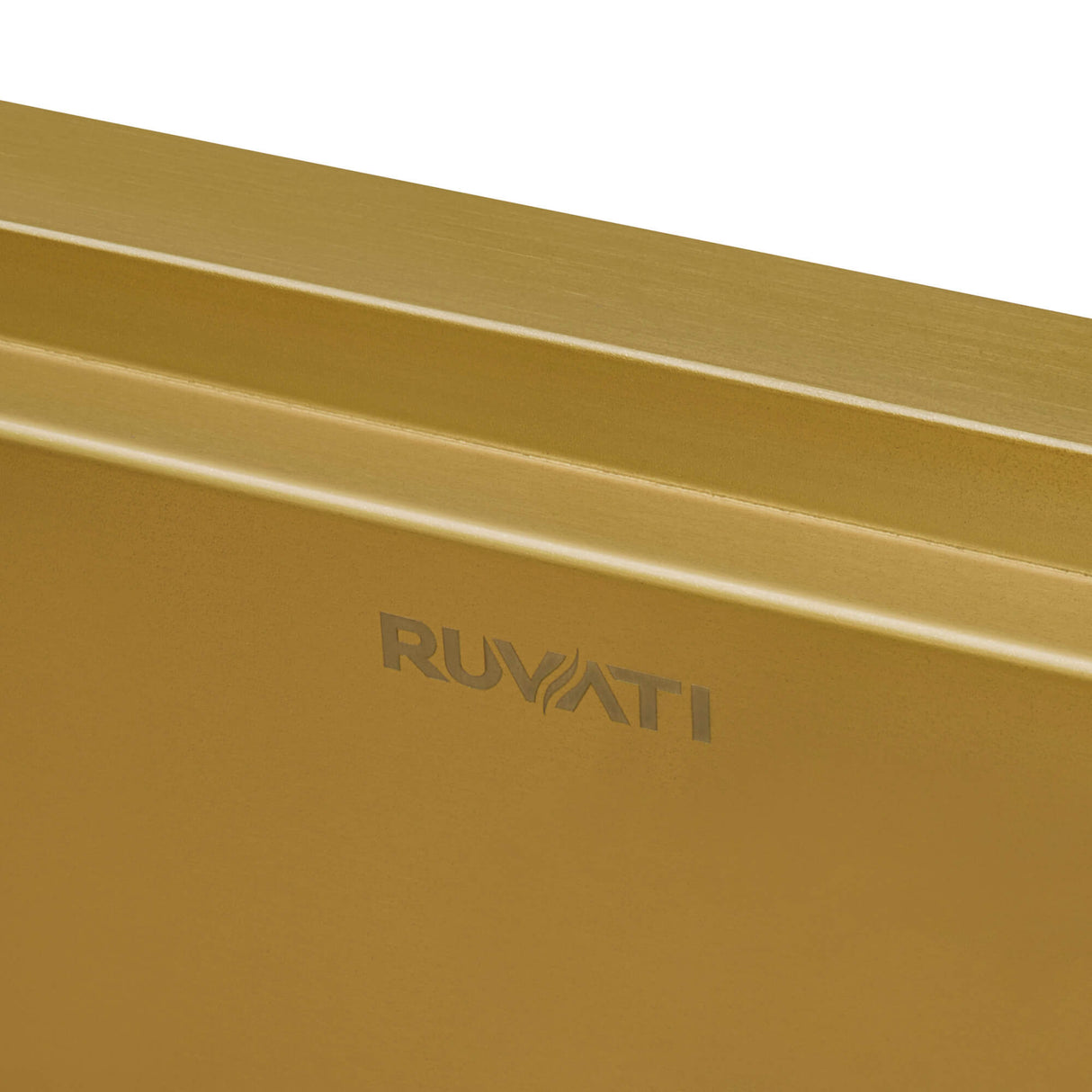 Ruvati 33 inch Polished Brass Matte Gold Workstation Undermount Kitchen Sink Single Bowl - RVH6533GG