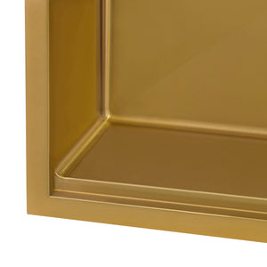 Ruvati 33 inch Polished Brass Matte Gold Workstation Undermount Kitchen Sink Single Bowl - RVH6533GG