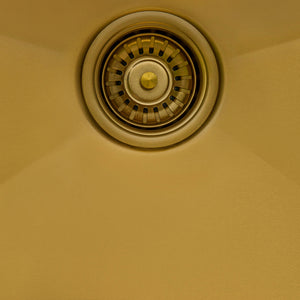 Ruvati 33 inch Polished Brass Matte Gold Workstation Undermount Kitchen Sink Single Bowl - RVH6533GG