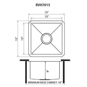 Ruvati 15-inch Polished Brass Matte Gold Stainless Steel Undermount Bar Prep 16 Gauge Kitchen Sink - RVH7015GG