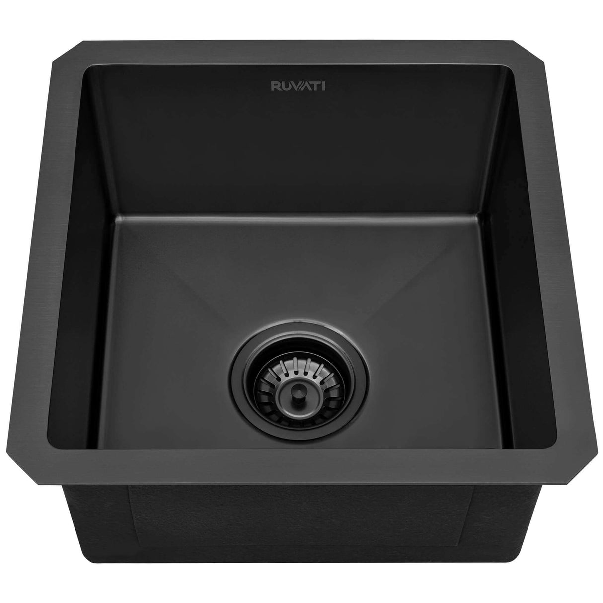 Ruvati 15-inch Gunmetal Black Stainless Steel Undermount Bar Prep 16 Gauge Kitchen Sink - RVH7015BL