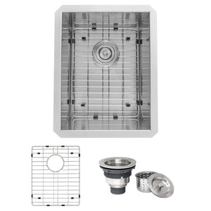 Ruvati 14-inch Undermount 16 Gauge Zero Radius Bar Prep Kitchen Sink Stainless Steel Single Bowl - RVH7110