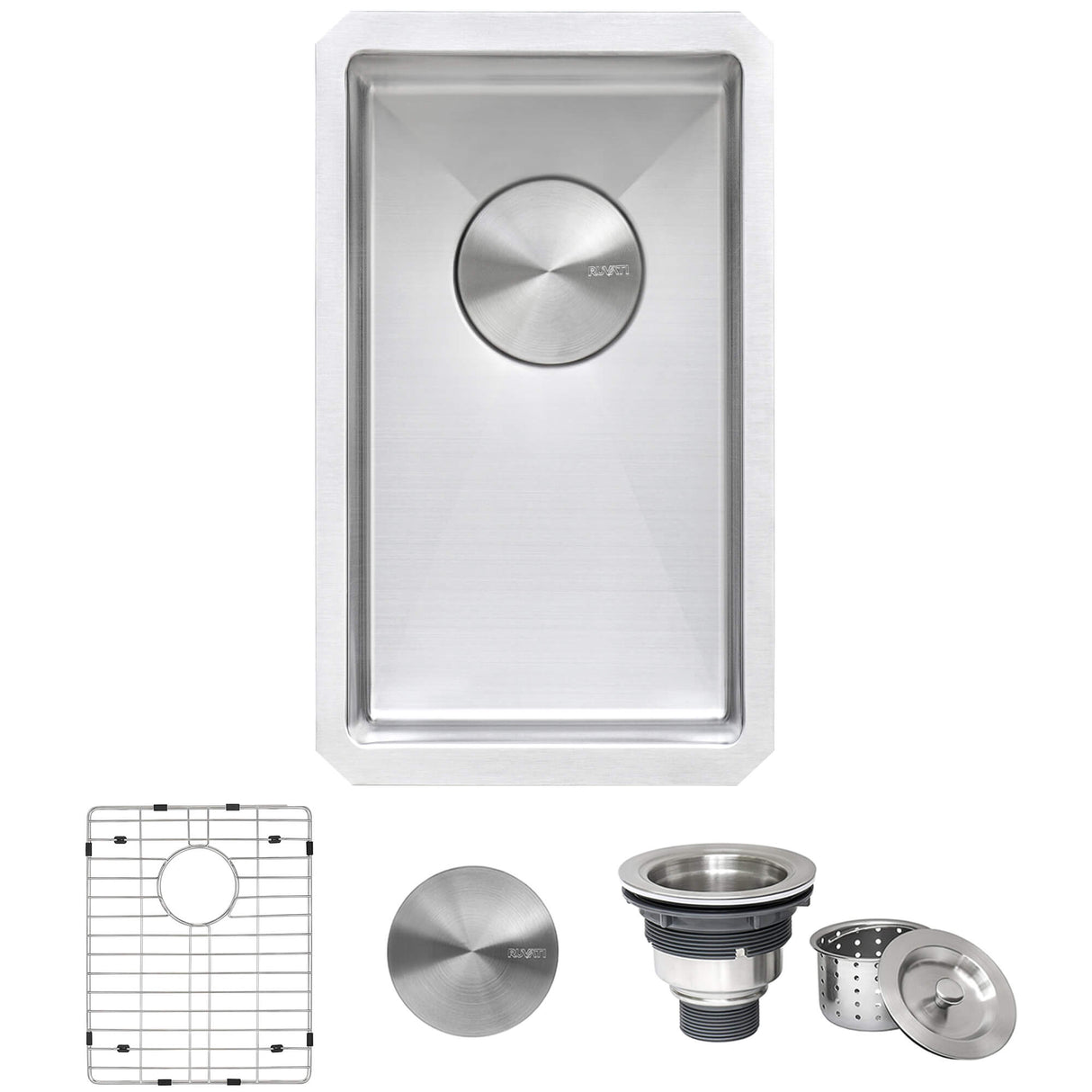 Ruvati 12 inch Undermount Bar Prep Kitchen Sink 16 Gauge Round Corners Stainless Steel Single Bowl - RVH7112