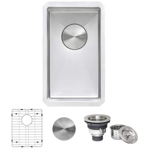 Ruvati 12 inch Undermount Bar Prep Kitchen Sink 16 Gauge Round Corners Stainless Steel Single Bowl - RVH7112