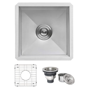 Ruvati 13 x 15 inch Undermount 16 Gauge Zero Radius Bar Prep Kitchen Sink Stainless Steel Single Bowl - RVH7113