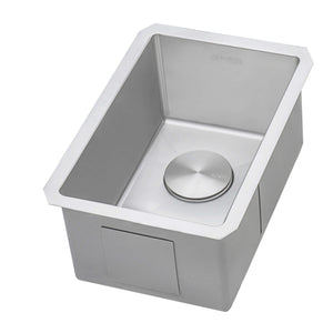 Ruvati 14-inch Undermount Bar Prep Sink 16 Gauge Rounded Corners Stainless Steel Single Bowl - RVH7114