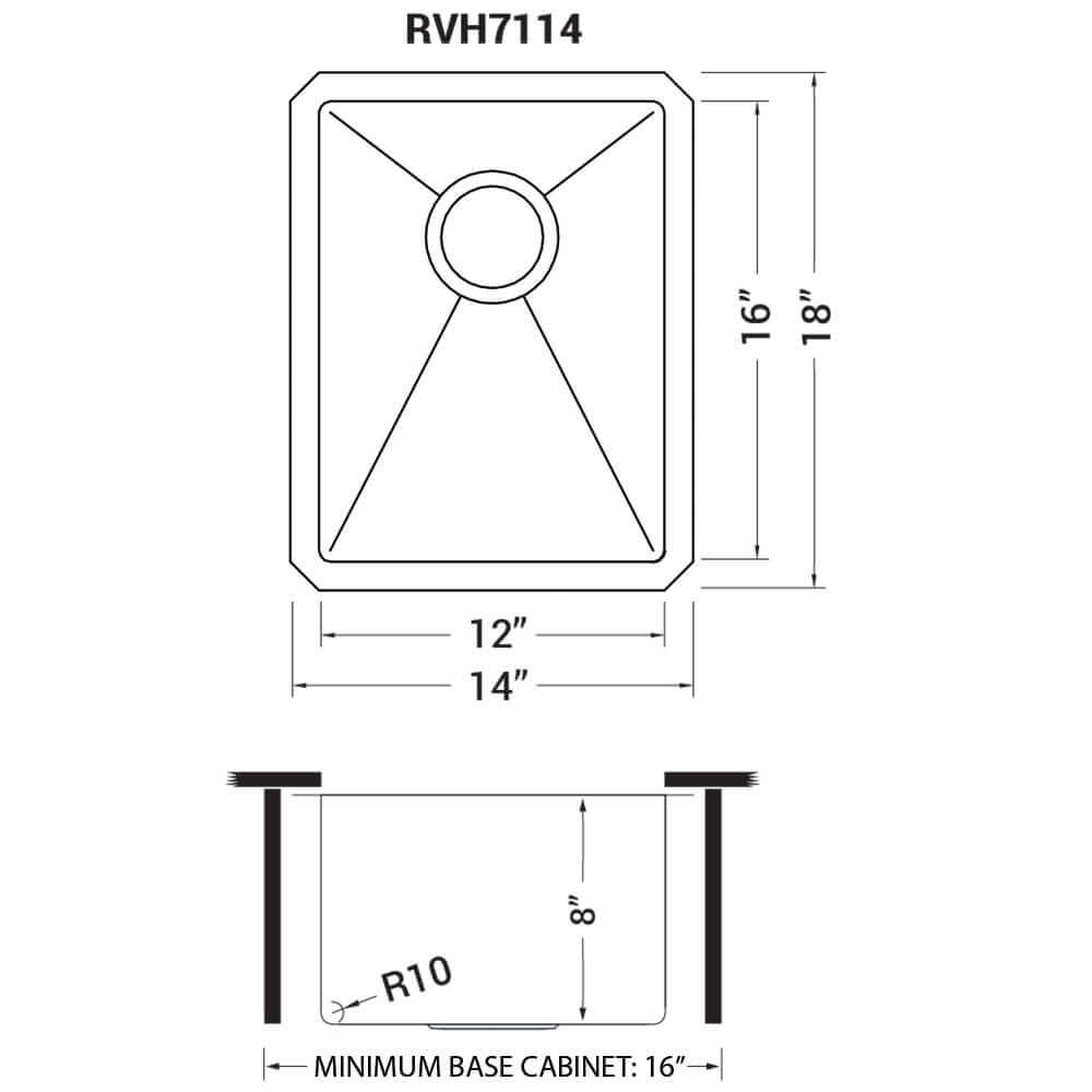 Ruvati 14-inch Polished Brass Matte Gold Stainless Steel Undermount Bar Prep Sink - RVH7114GG