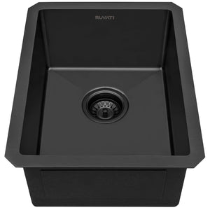Ruvati 14-inch Gunmetal Black Stainless Steel Undermount Bar Prep Sink - RVH7114BL