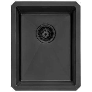 Ruvati 14-inch Gunmetal Black Stainless Steel Undermount Bar Prep Sink - RVH7114BL