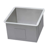 Ruvati 15 x 15 inch Undermount 16 Gauge Zero Radius Bar Prep Square Kitchen Sink Single Bowl - RVH7115