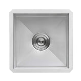 Ruvati 15 x 15 inch Undermount 16 Gauge Zero Radius Bar Prep Square Kitchen Sink Single Bowl - RVH7115