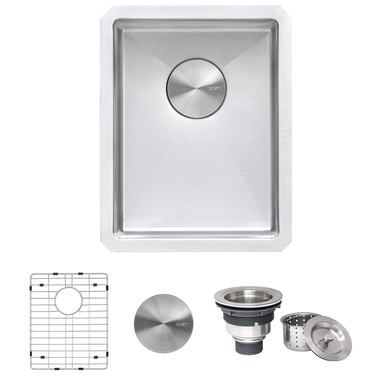 Ruvati 16 x 18 inch Undermount Bar Prep Kitchen Sink 16 Gauge Rounded Corners Stainless Steel Single Bowl - RVH7116