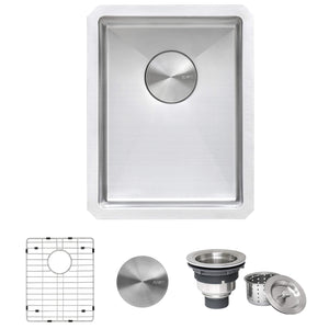 Ruvati 16 x 18 inch Undermount Bar Prep Kitchen Sink 16 Gauge Rounded Corners Stainless Steel Single Bowl - RVH7116